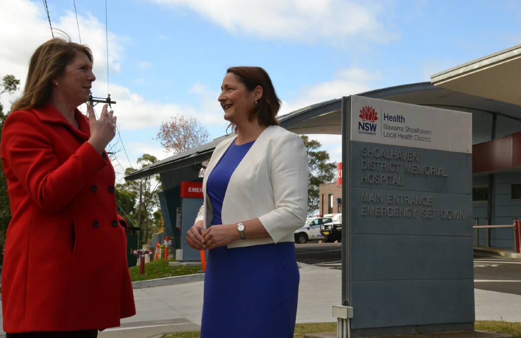 Shadow Minister for Health and Medicare, Catherine King and Labor candidate for Gilmore, Fiona Phillips outside Shoalhaven District Hospital.