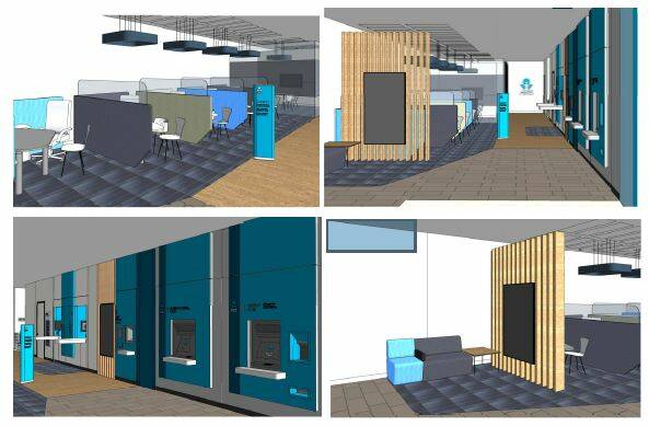 An artist's impression what the inside of the new Nowra ANZ branch will look like. Images: Supplied 