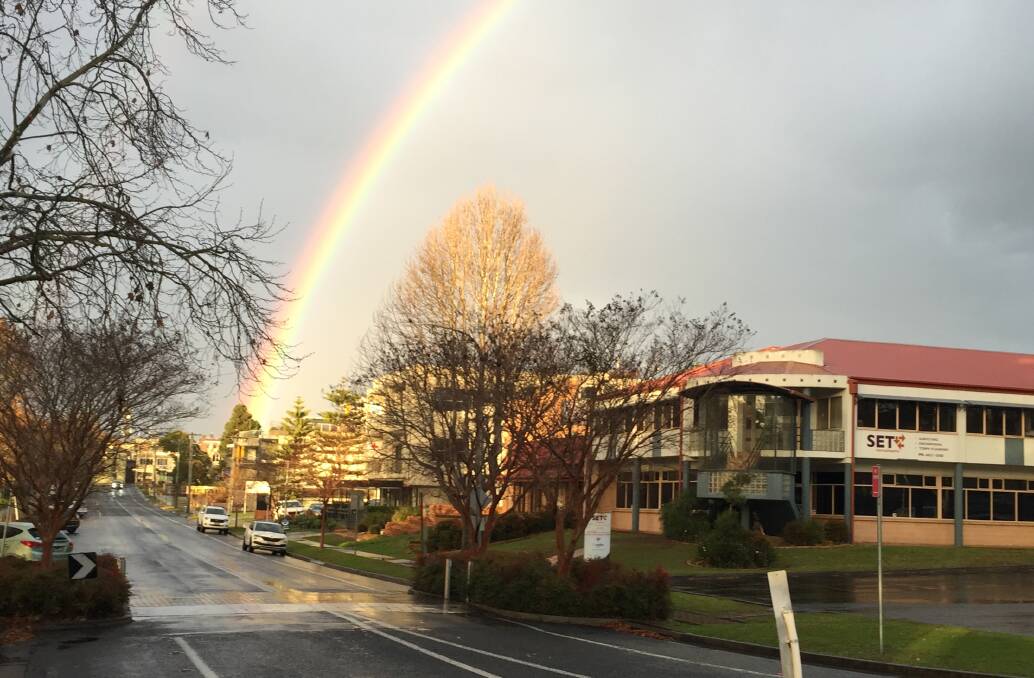 PIC OF THE DAY: A brilliant rainbow shines over the Nowra CBD. Email your photos to editor@southcoastregister.com.au