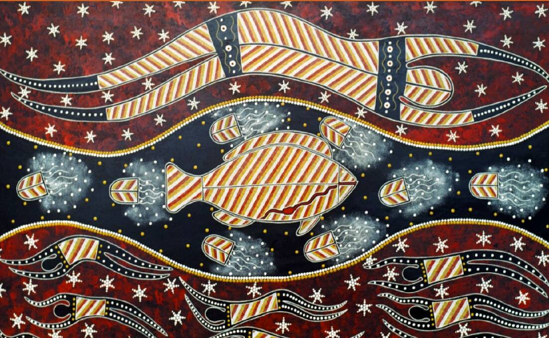 BEAUTIFUL: A stunning artwork painted by the first person who took part in Magistrate Dicks Circle Sentencing trial in 2002. It was purchased by the Judicial Commission and shows how the program is changing lives.