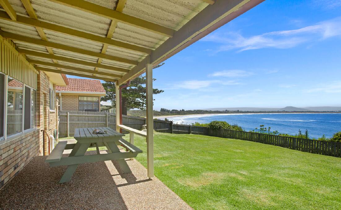 WHAT A VIEW: The property at 206 Penguins Head Road, Culburra Beach, has stunning ocean views overlooking Tilbury Cove.