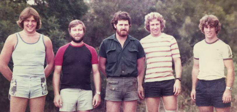 STAFF:The team from 1982 (from left) Geoff Sutherland, Keith Norris, Ron McKinnon, Greg Irvine and the late Glen McPherson. Photo: Supplied