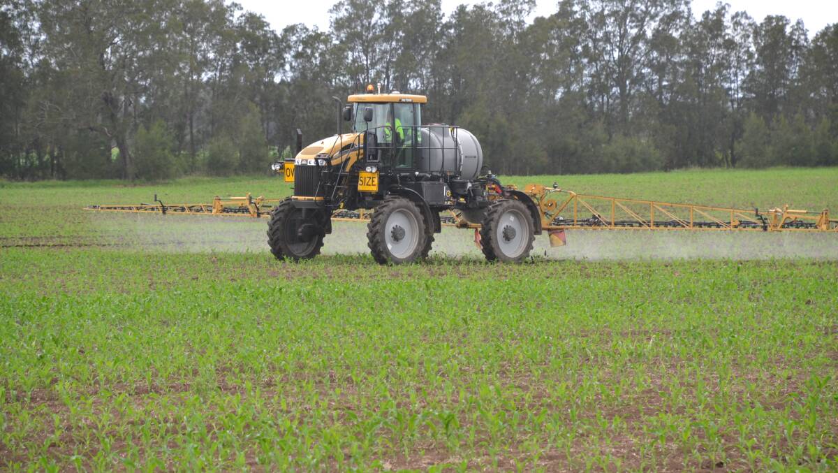 BATTLE: The Henry's RoGator self propelled spray unit which has been used to battle the Fall Armyworm.

