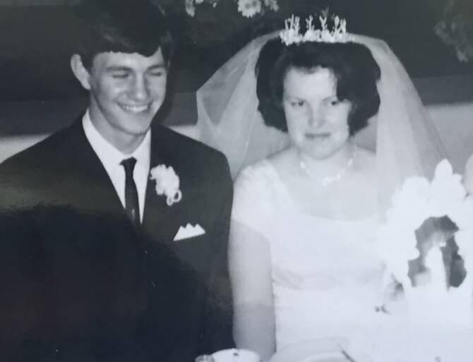 WEDDING: Bomaderry's Ron Smith with his wife Marlene on their wedding day in 1967.