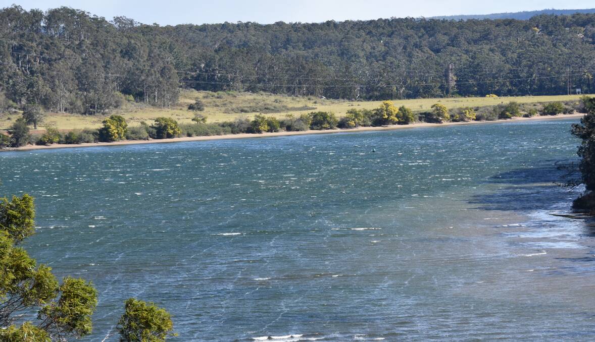 The Shoalhaven River at Nowra resembled a surf beach as the wild winds whipped up whitcaps.