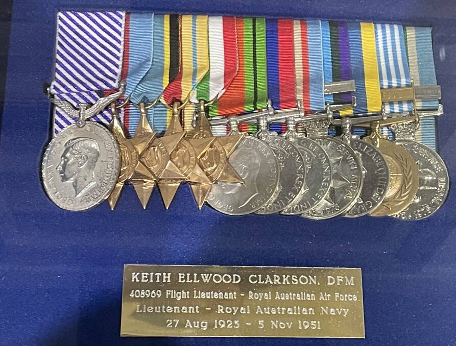 MEDALS: Lieutenant Keith Clarksons medals, including the Distinguished Flying Medal, on display at the Fleet Air Arm Museum.