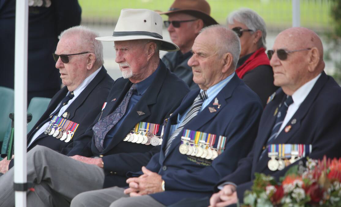 RESPECT: A number of local veterans paid their respects at the grave rededication for WWI diggers Michael Constantine and Ronald Sherlock.