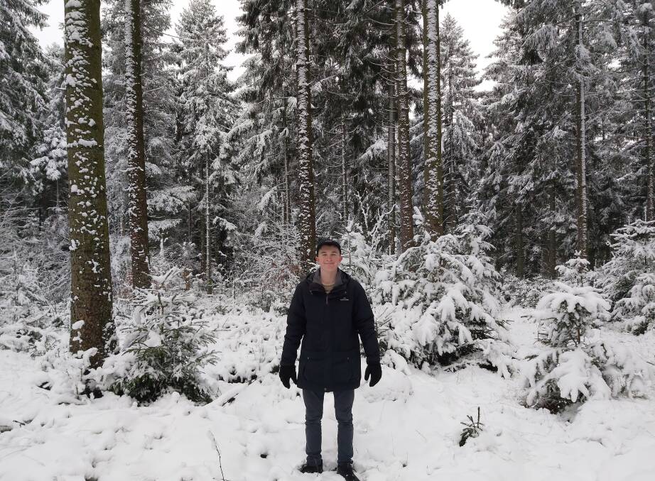 SNOW TIME: Saxon Perry enjoys the snow in Denmark during his 12-month exchange.