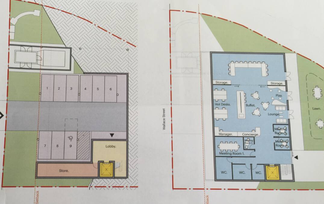 The proposed ground level and first floor layouts of the $5 million Nowra Veterans' Wellbeing Centre.