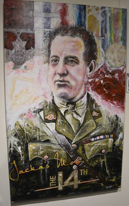 Artist George Petrous depiction of VC recipient Albert Jacka..
