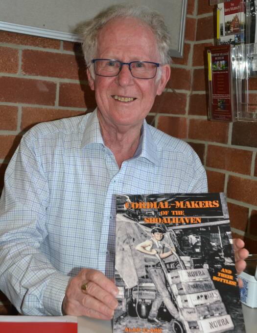 GREAT READ: Alan Clark at the launch of his latest book Cordial-makers of the Shoalhaven and their bottles.
