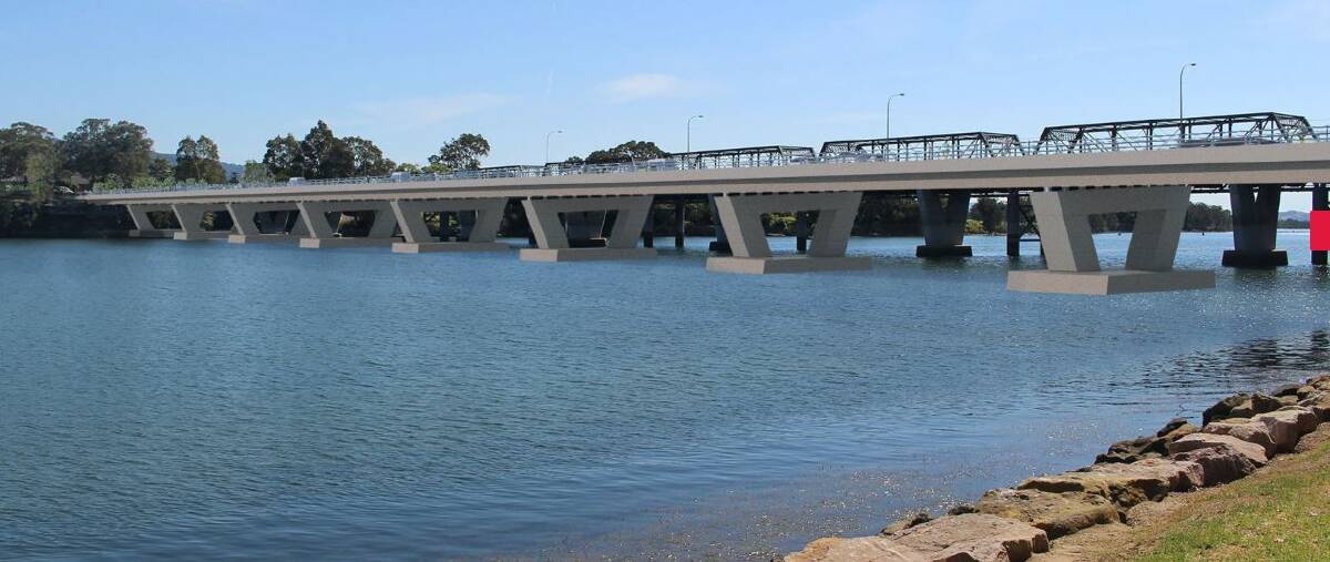 One of the concept drawings fort the new proposed four-lane northbound Nowra bridge. Image: RMS