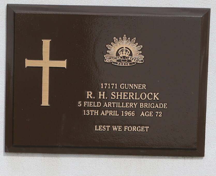 Gunner Ronald Henry Sherlock's new headstone.