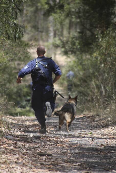 FLASHBACK: January 2013 when parts of South Nowra was locked down as police looked for Joshua Duke after he crashed an alleged stolen vehicle in bushland adjacent to the Princes Highway following a police pursuit. 