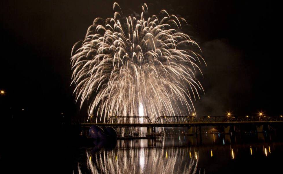 The bridge is a stunning backdrop to the annual fireworks display as part of the Shoalhaven River Festival.