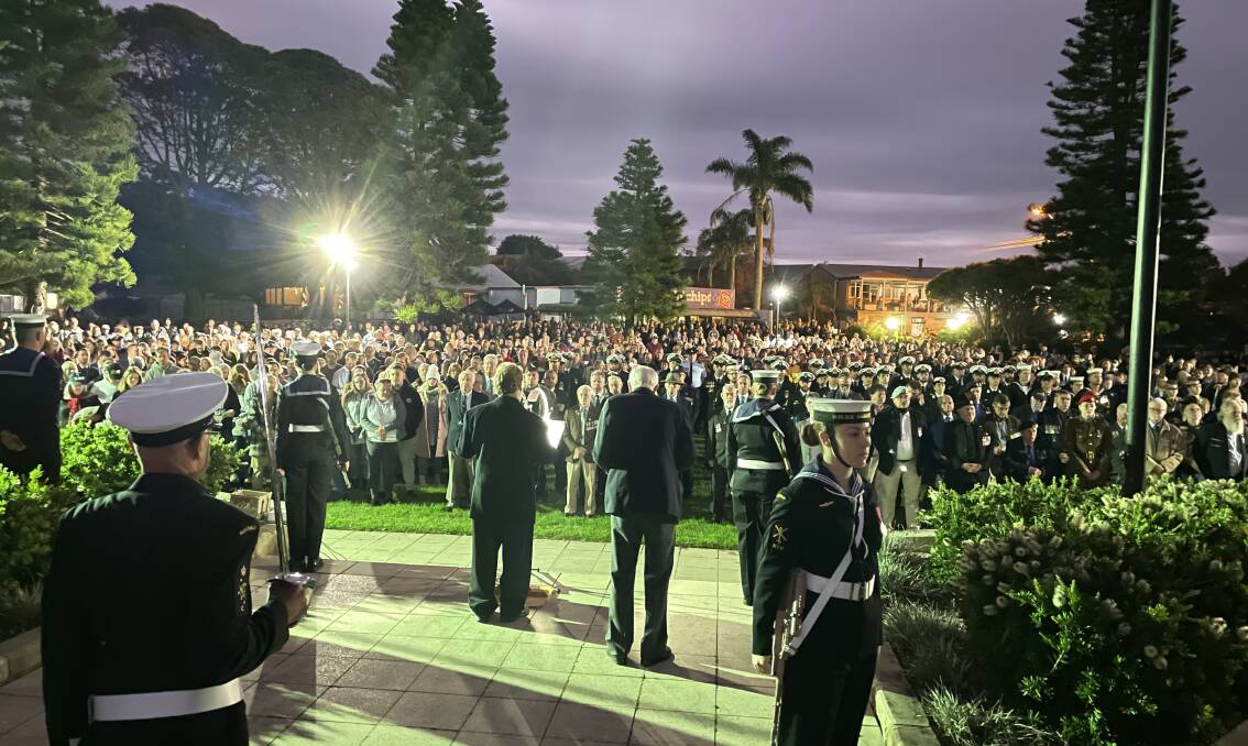 BIG CROWD: A crowd estimated at more than 2000 attended the dawn service at Greenwell Point.
