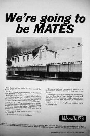 Woodhills becomes Mates in 1973. Courtesy Shoalhaven in the 20th Century