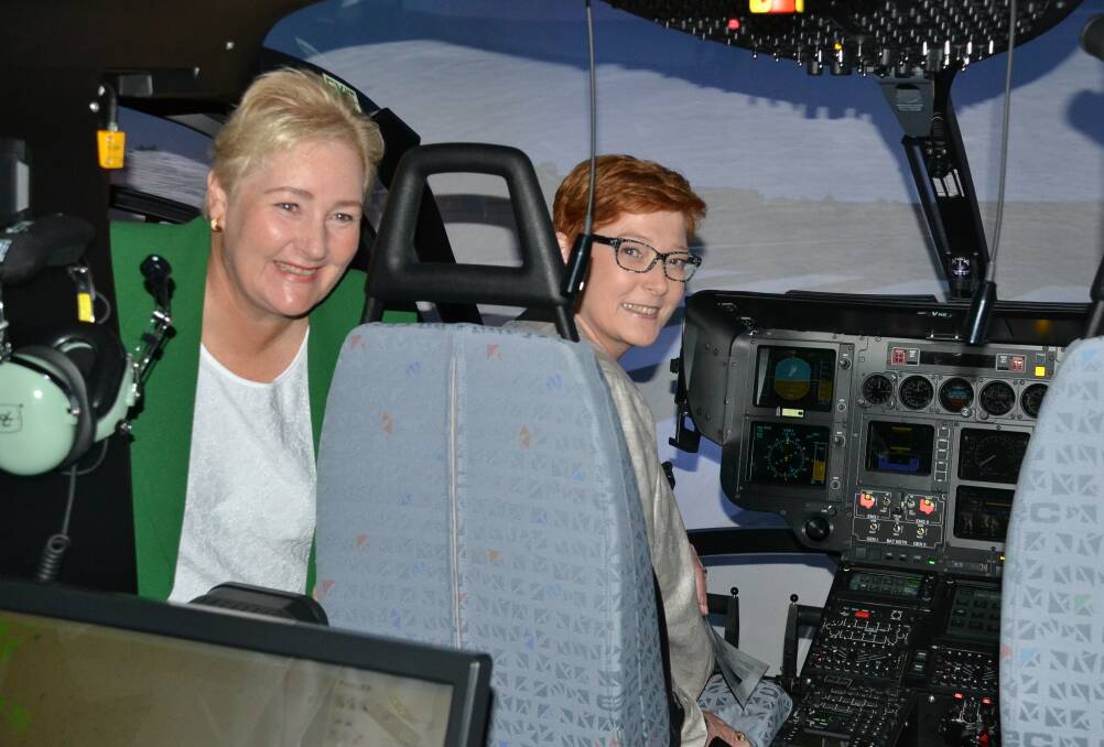 Defence Minister Marise Payne and Gilmore MP Ann Sudmalis during a visit at HMAS Albatross.