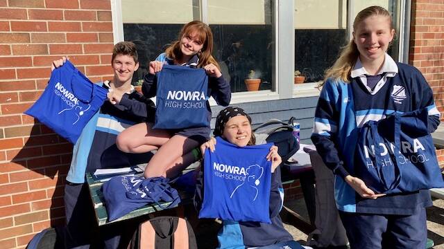 Nowra High's HSC survival kit distribution. Photos: Supplied