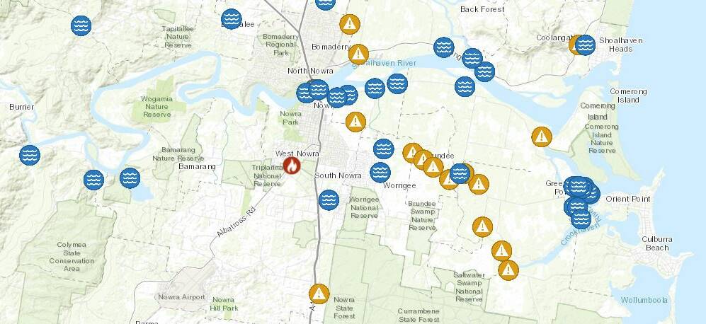MASSIVE IMPACT: Shoalhaven City Council's live traffic map shows the extent of road closures and damage just in the Nowra area.