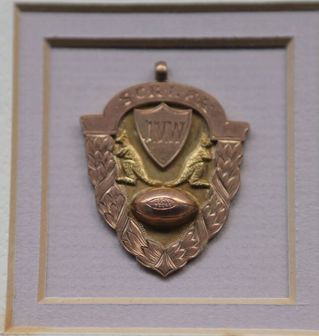 Jim Wilson's 1925 premiership medal with the Pyree Rovers.