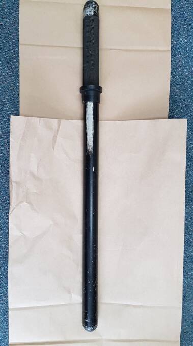 A baton seized by South Coast Police during a proactive operation in Nowra.