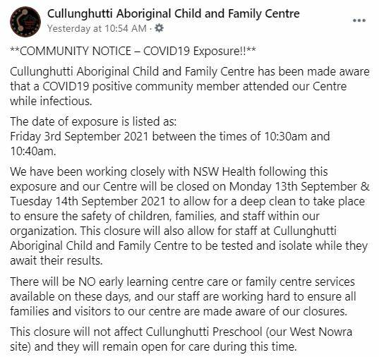 Shoalhaven supermarkets and child care centres among possible exposure sites