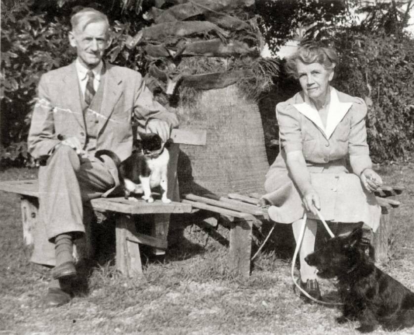 HOME: Dr Fred and Nea Rodway in their garden in Nowra. Image: Shoalhaven Historical Society