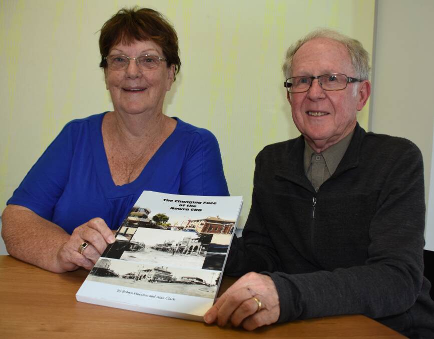 GREAT READ: Prolific local historical authors Robyn Florance and Alan Clark with their new book The Changing Face of the Nowra CBD whihc will be launched on Thursday.