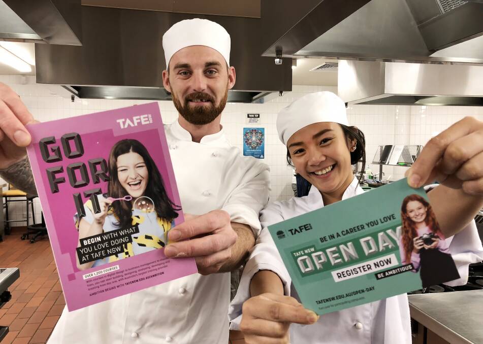 TAFE NSW Commercial Cookery students John Bellenger and Loucielle Santos invite you to explore the TAFE NSW Nowra open day this Saturday from 10am to 2pm.