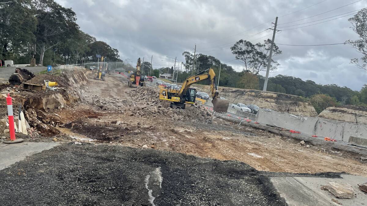 MASSIVE WORKS: Work is being undertake to widen and lower the southern side of Illaroo Road.
