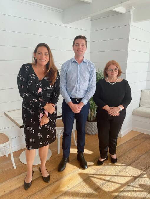 WELCOME: Shoalhaven and District Law Society president Paul Ell with Law Society of NSW CEO Sonja Stewart (left) and president Juliana Warner.