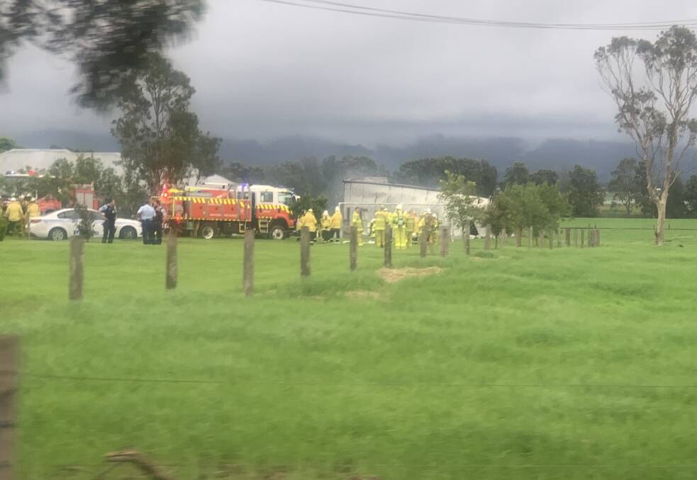 Numerous emergency service crews attended the shed explosion and fire at Worrigee, east of Nowra on Sunday afternoon.