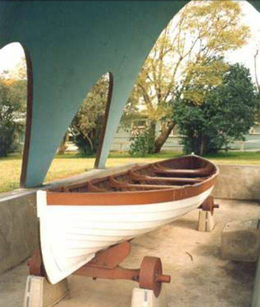 HOME TO FLOOBOAT: The historic Shoalhaven floodboat inside the Captain Cook Bicentennial Memorial. Image: Shoalhaven City Council