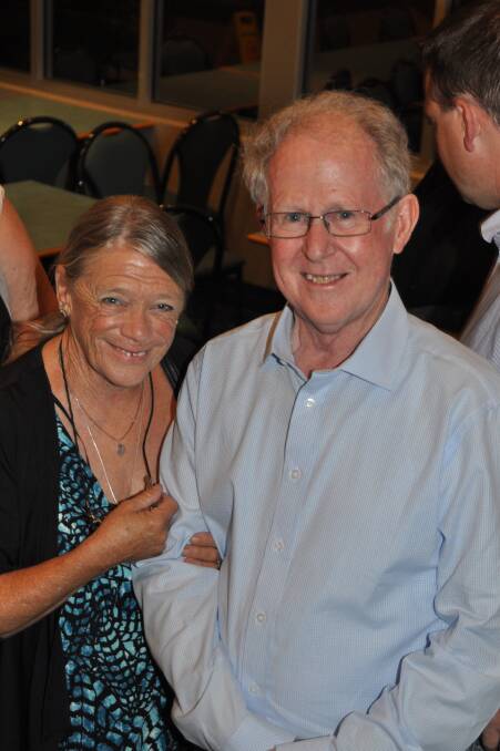 Merri Apperley with Alan Clark at his farewell in 2012.