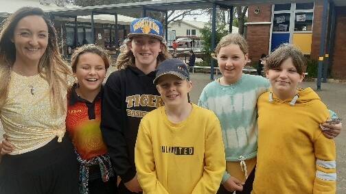 SUPPORT: Bomaderry Public School students wore yellow and took part in a numbre of activities to mark R U OK? Day.