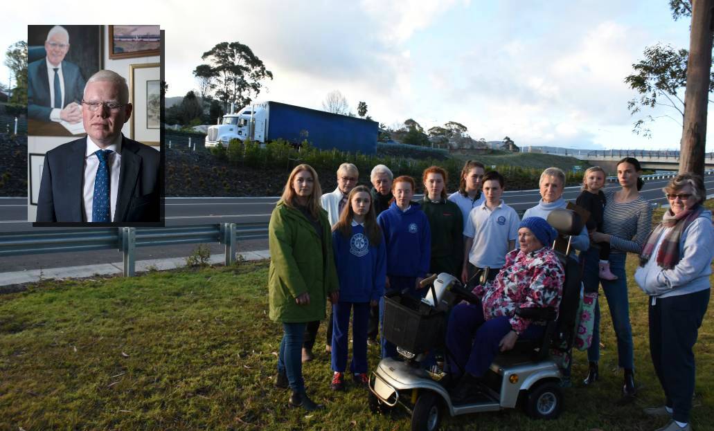 Campaign: South Berry residents in Mark Radium Park wanted something done to alleviate the traffic noise from the Berry Bypass. Inset: Kiama MP Gareth Ward.