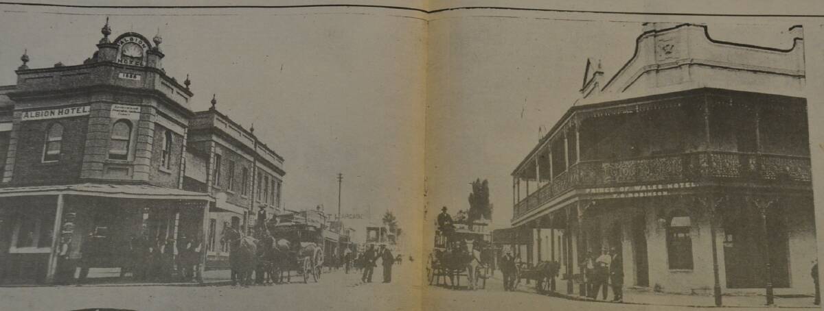 Back when Nowra had two pubs on the intersection of Junction and Kinghorne streets. The Albion Hotel (left) and Prince of Wales.

