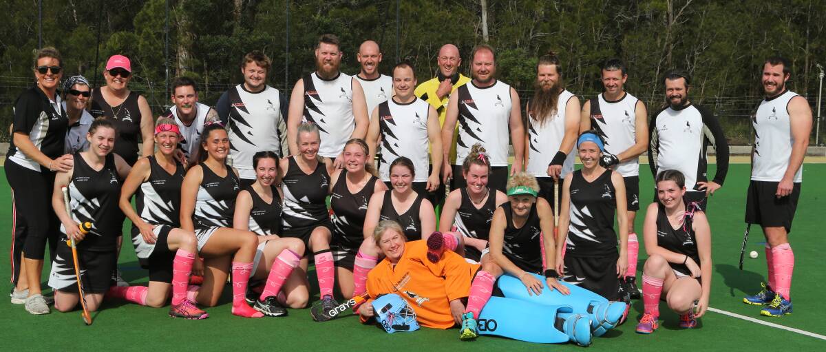 PINKED UP: The Berry Hockey Club's men's and women's teams donned pick socks to support the "Pink Up Berry" campaign and the McGrath Foundation in Saturday's Shoalhaven Hockey grand finals.