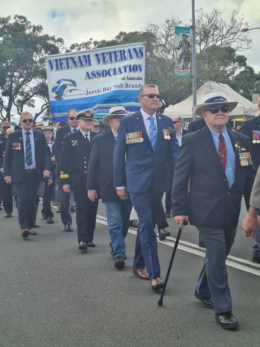 BIG CROWDS: The Huskisson RSL Sub-Branch Anzac Day march and service at Voyager Park attracted huge crowds. Photo: Hayley Byrne