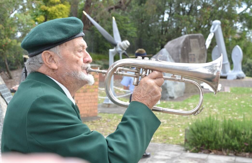 RESPECT: Legendary local bugler Peter Williams played the Last Post and Reveille at the Shoalhaven Vietnam Veterans Commemoration service.