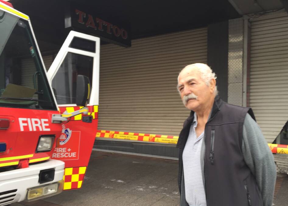 DEVASTATED: Nowra man Harry Muslu has owned the Nowra CBD building destroyed by fire early Thursday morning for almost 50 years. Although uninsured he was thankful "nobody got hurt".
