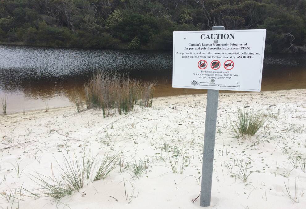 WARNING: Signs warning of possible contamination were erected at certain locations in the Jervis Bay area. Photo: Defence