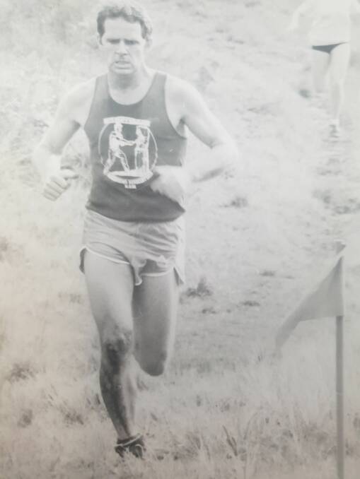 Ron McKinnon powers to the win at the first ever Nowra Athletics Club cross-country event at Timberhills at Tomerong in June 1976.
