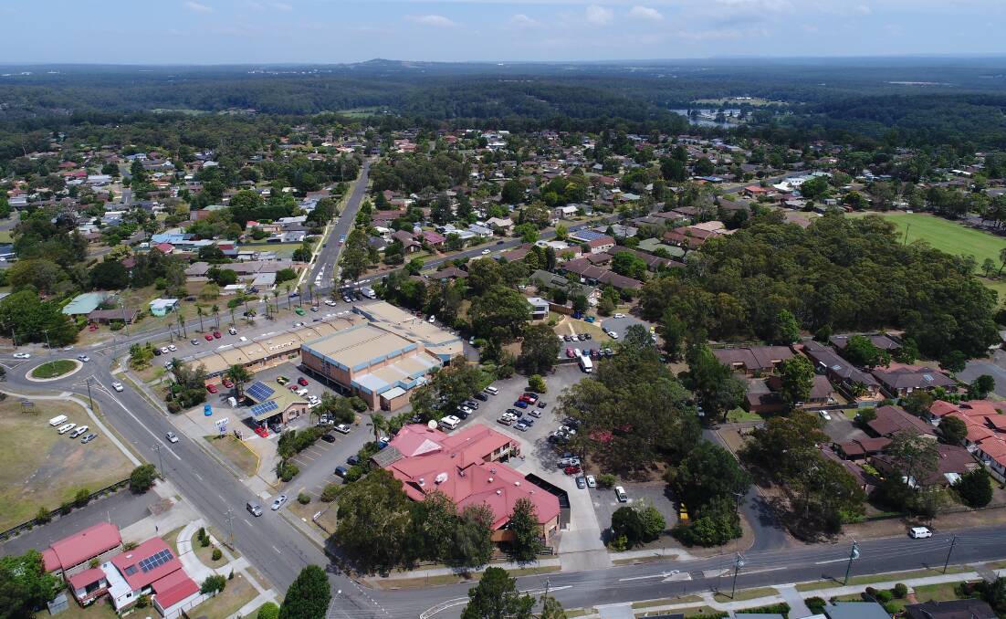 The North Nowra Tavern (red roof at bottom) has sold for around $13 million to private equity consortium, Pub Invest. Image: HTL Property 