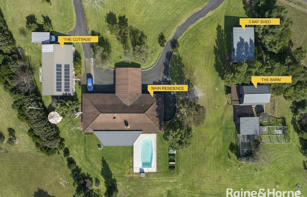 MULTIPLE DWELLINGS: The 5.7 acre property at 175 Bundewallah Road, west of Berry has multiple dwellings. Photo: Supplied