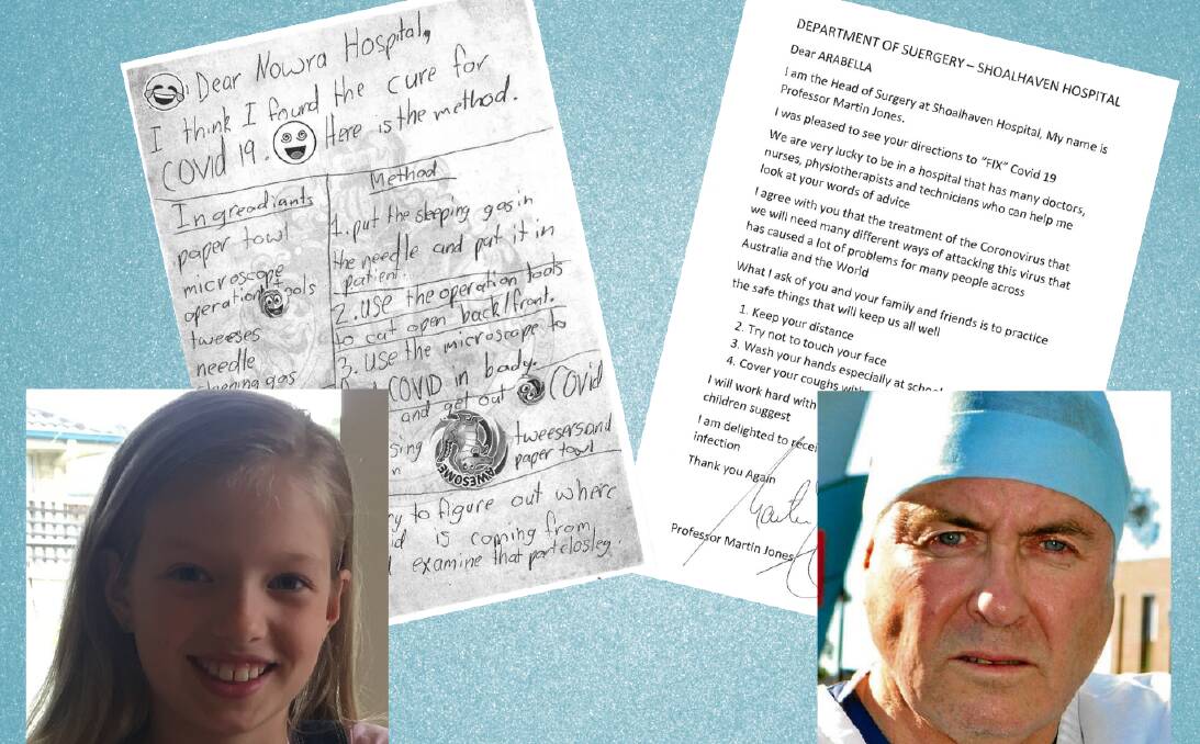 CORRESPONDENCE: Eight-year-old Arabella Hawleys letter and the reply from Shoalhaven District Hospital head of surgery, Professor Martin Jones.