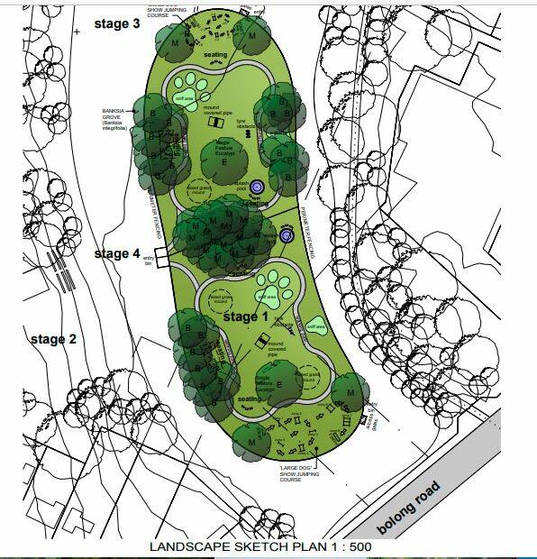 LAYOUT: What the proposed dedicated dog park in Bomaderry could look like.