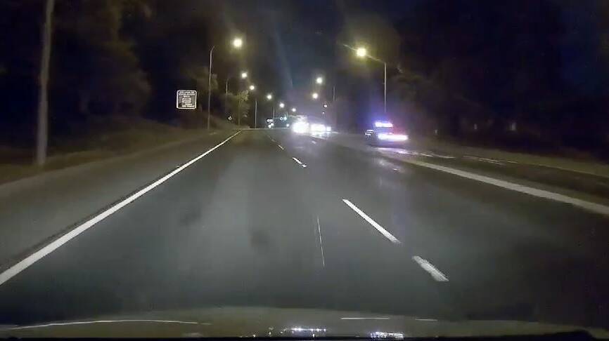 One of the pursuits on the Princes Highway at Nowra on Monday night. Photo supplied.
