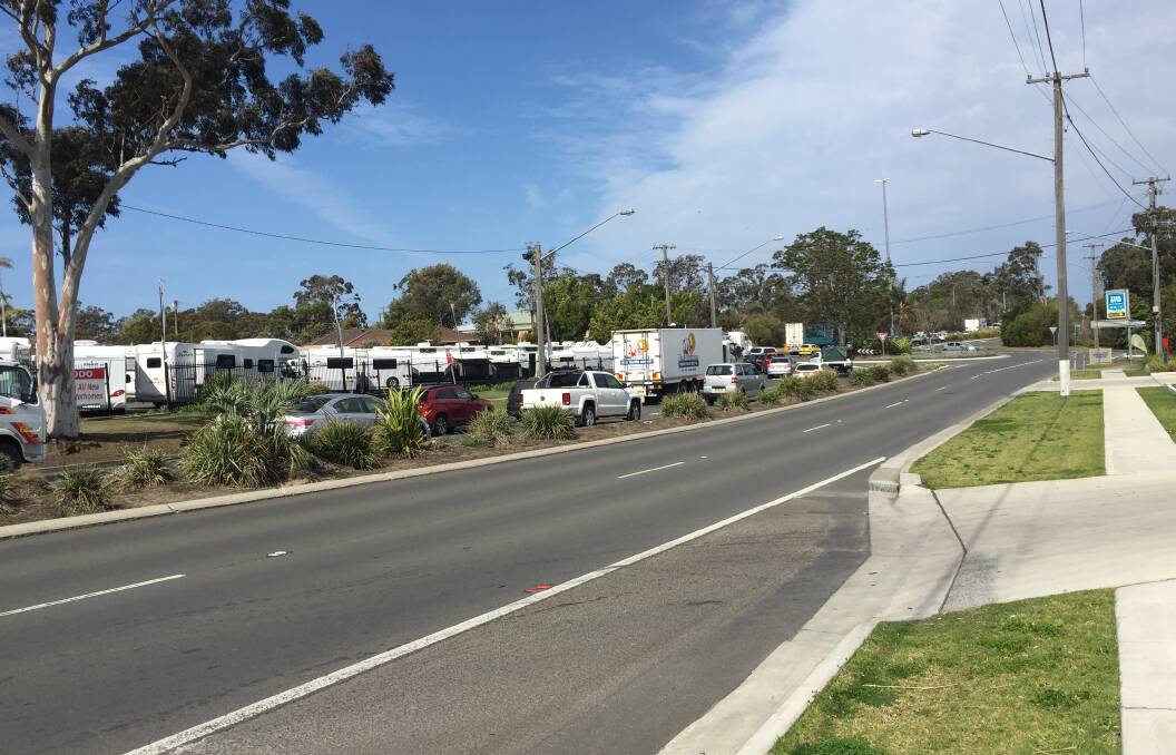 Traffic is well banked back on the Princes Highway at Bomaderry. Photo Rebecca Fist